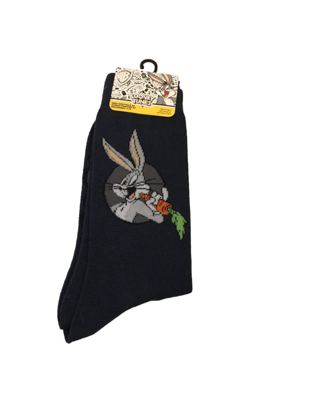 Looney Tunes Bugs Bunny with Carrot Men's Crew Socks Size 6-12